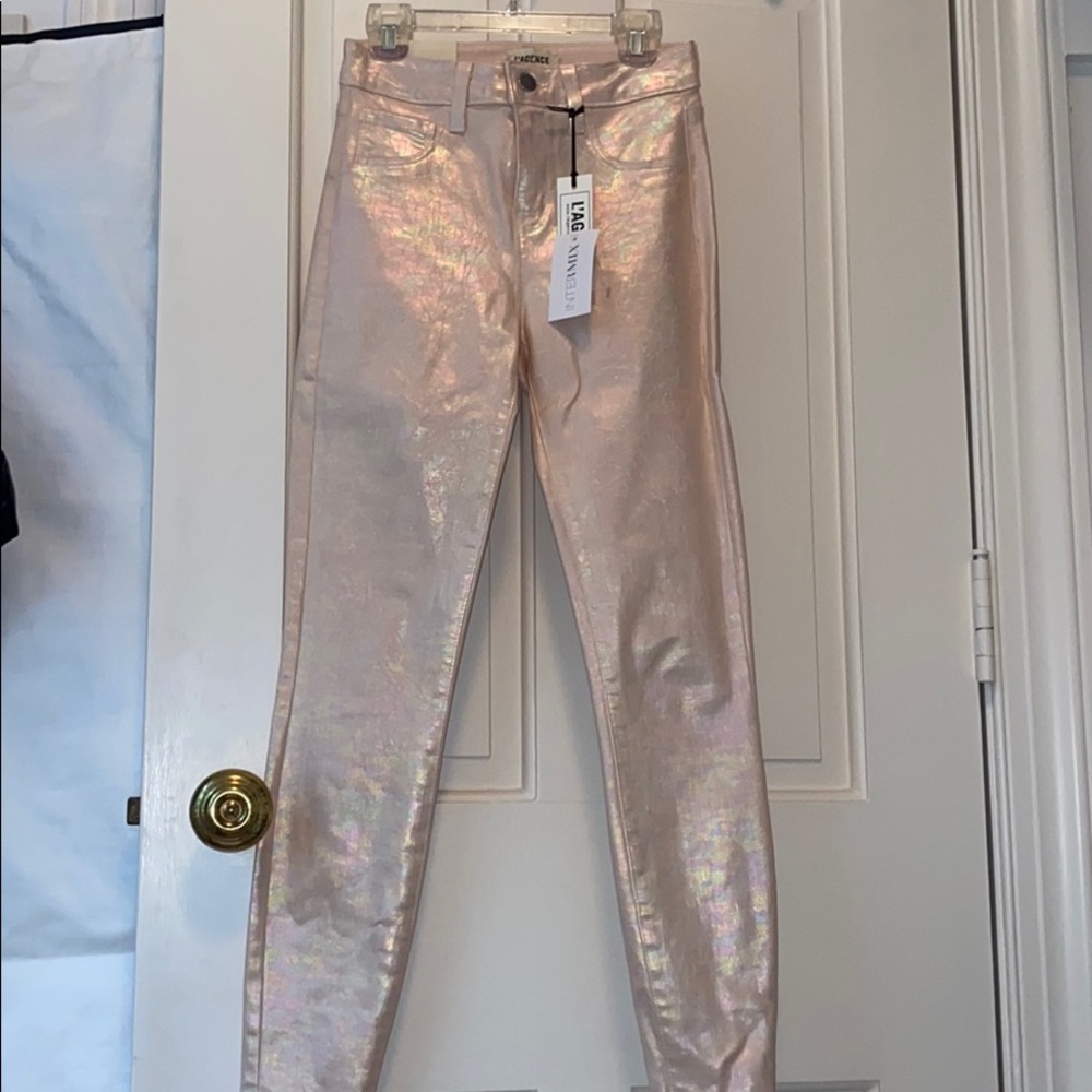 New with tags L’Agence Iridescent pink jeans